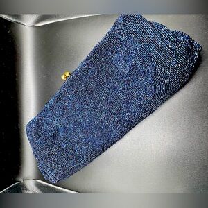 Vintage Walborg New York Blue Beaded Clutch